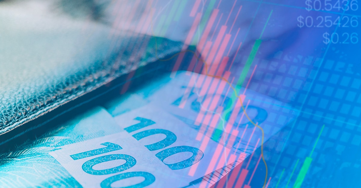 Imagem de capa da matéria Como um advogado iniciante pode ganhar dinheiro mostrando notas de 100 reais saindo de uma carteira e números representando a cotação da bolsa