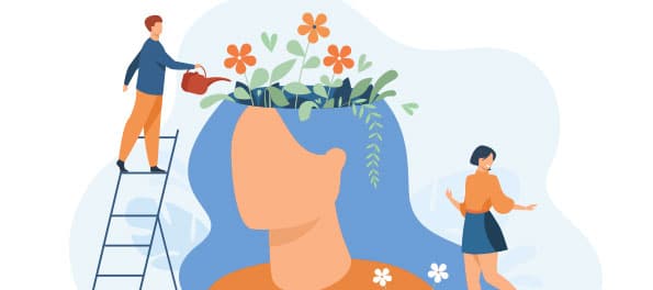 Ilustração representando o conceito de bem-estar mental. Ilustração representando o conceito de bem-estar mental.