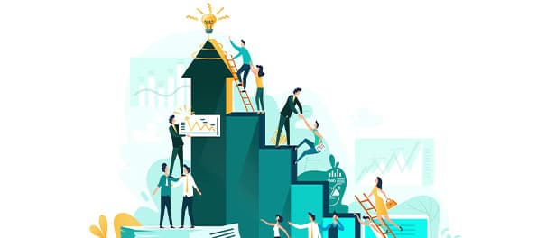 Ilustração representando o conceito de atingir metas.