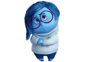 Personagem Tristeza do filme Divertidamente da Disney Pixar.